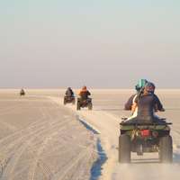 Quad bike on the Makgadikgadi Pans